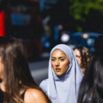 woman in burka in city