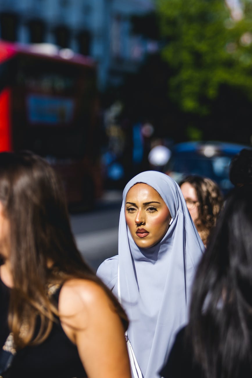 woman in burka in city