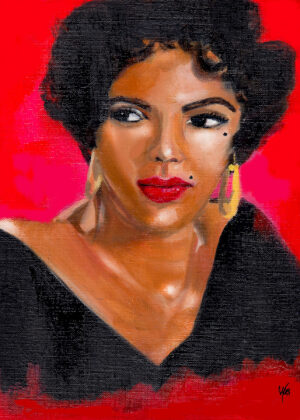 Dorothy Dandridge oil painting on paper